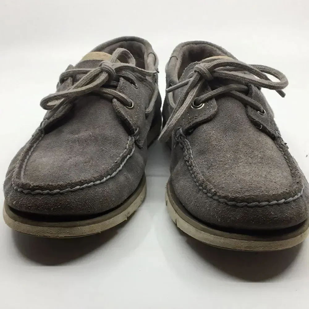 Timberland Gray Suede Boat Shoes Loafers with SensorFlex Technology size 9